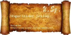 Ungerleider Szilas névjegykártya